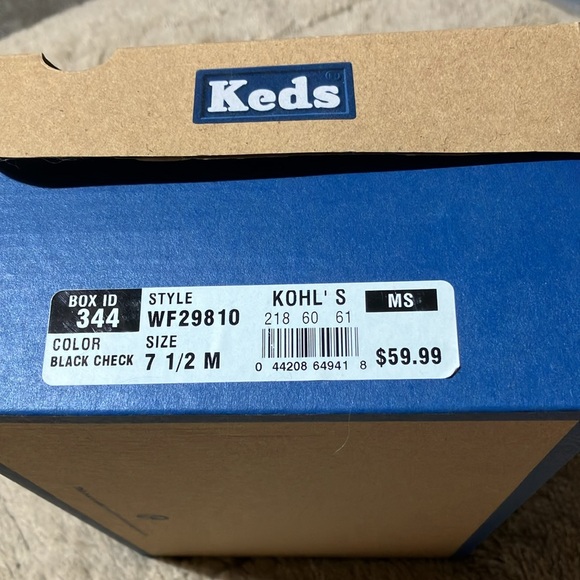 Keds, black and white checked Mary Jane platform shoes. 7.5 size - Picture 5 of 6